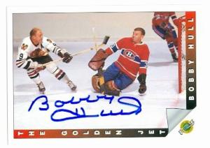 Bobby Hull autographed hockey card (Chicago Blackhawks) 1992 Ultimate #91 - Autographed Hockey Cards