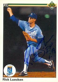Rick Luecken autographed Baseball Card (Kansas City Royals) 1990 Upper Deck Rookie #621 - Autographed Baseball Cards
