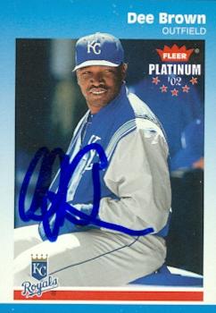 Dee Brown autographed Baseball Card (Kansas City Royals) 2002 Fleer Platinum #186 - MLB Autographed Baseball Cards