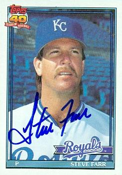 Steve Farr autographed Baseball Card (Kansas City Royals) 1991 Topps #301 - Autographed Baseball Cards