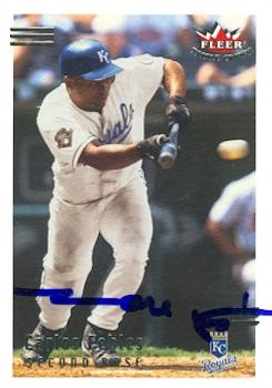 Carlos Febles autographed baseball card (Kansas City Royals) 2002 Fleer Triple Crown #100 - Autographed Baseball Cards