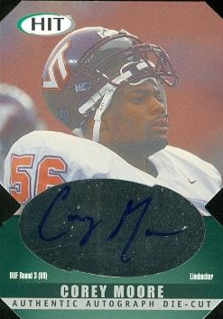 Autograph Warehouse 99017 Corey Moore Autographed Football Card Buffalo Bills, Virginia Tech 2000 Sage Hit Rookie No. A26