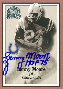Autograph Warehouse 99031 Lenny Moore Autographed Football Card Baltimore Colts 2000 Fleer Greats of The Game No. 25