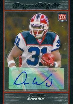 Autograph Warehouse 99035 Dwayne Wright Autographed Football Card Buffalo Bills 2007 Bowman Chrome Rookie No. Bc99