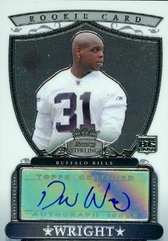 Autograph Warehouse 99041 Dwayne Wright Autographed Football Card Buffalo Bills 2007 Bowman Sterling Rookie No. Bsra-Dw