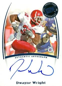 Autograph Warehouse 99044 Dwayne Wright Autographed Football Card Buffalo Bills 2007 Press Pass Rookie
