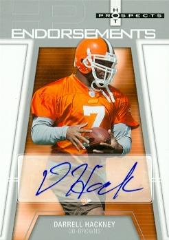 Autograph Warehouse 99054 Darrell Hackney Autographed Football Card Cleveland Browns 2006 Fleer Endorsements Rookie No. Hp-Dh