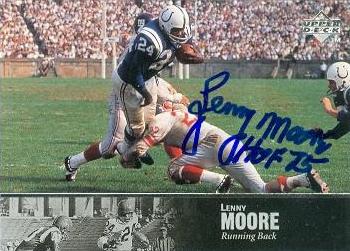 Autograph Warehouse 99085 Lenny Moore Autographed Football Card Baltimore Colts 1997 Upper Deck No. 19