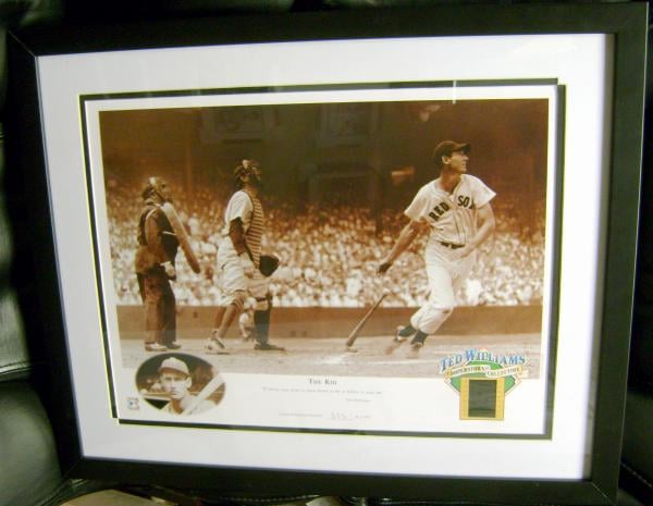Picture of Autograph Warehouse 99432 Ted Williams Photo Poster With Original Film Strip Matted And Framed 11X17 Limited Edition