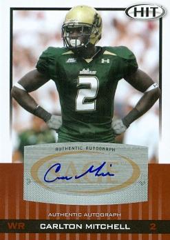 Autograph Warehouse 99843 Carlton Mitchell Autographed Football Card South Florida 2010 Sage Hit Rookie No. A2
