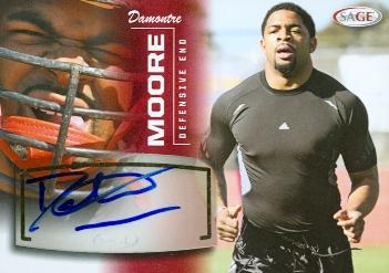 Autograph Warehouse 99852 Damontre Moore Autographed Football Card Texas AAndM 2013 Sage Rookie No. 35