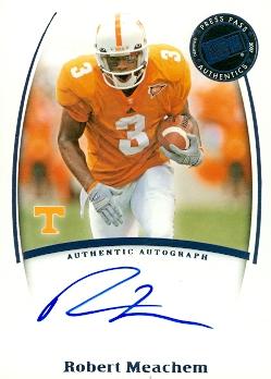 Autograph Warehouse 99908 Robert Meachem Autographed Football Card Tennessee 2007 Press Pass Legends Rookie