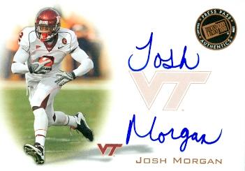 Autograph Warehouse 99931 Josh Morgan Autographed Football Card Virginia Tech 2008 Press Pass Rookie No. Pps-Jm