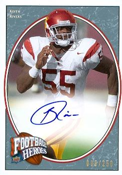 Picture of Autograph Warehouse 99965 Keith Rivers Autographed Football Card Usc 2008 Ud Rookie Heroes No. 166