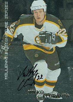100706 Mikko Eloranta Autographed Hockey Card Boston Bruins 1999 In The Game No. 27