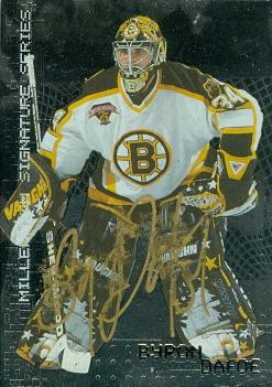 100721 Byron Dafoe Autographed Hockey Card Boston Bruins 1999 In The Game No. 23