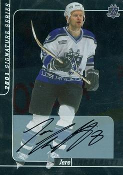 100812 Jere Karalahti Autographed Hockey Card Los Angeles Kings 2000 In The Game No. 22