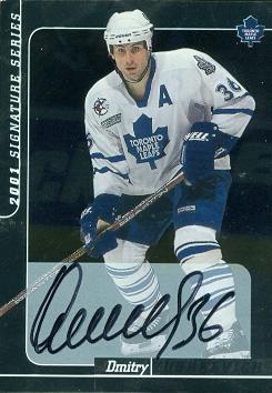 100813 Dmitry Yushkevich Autographed Hockey Card Toronto Maple Leafs 2000 In The Game No. 157