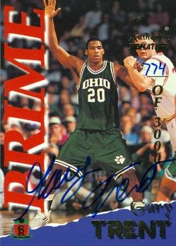 100853 Gary Trent Autographed Basketball Card Ohio 1995 Signature Rookies No 41