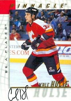 Cale Hulse Autographed Hockey Card Calgary Flames 1998 Pinnacle Be A Player No. 60