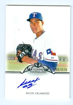 Picture of Autograph Warehouse 101092 Alexi Ogando Autographed Baseball Card Texas Rangers 2011 Topps Marquee No. Mm-Aog