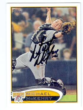 Michael Mckenry Autographed Baseball Card Pittsburgh Pirates 2012 Topps No. 99