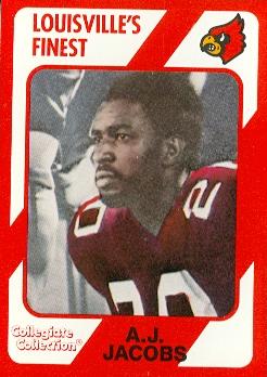 Picture of Autograph Warehouse 101666 A. J. Jacobs Football Card Louisville 1989 Collegiate Collection No. 185