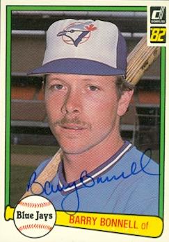 102987 Barry Bonnell Autographed Baseball Card Toronto Blue Jays 1982 Donruss No. 432