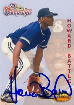 103014 Howard Battle Autographed Baseball Card Toronto Blue Jays 1994 Ted Williams Card Co No. 118 Rookie
