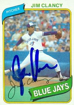 103025 Jim Clancy Autographed Baseball Card Toronto Blue Jays 1980 Topps No. 249