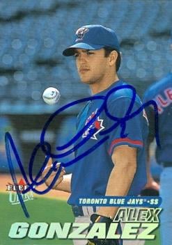 103153 Alex Gonzalez Autographed Baseball Card Toronto Blue Jays 2001 Fleer Ultra No. 48