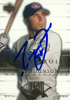103230 Reed Johnson Autographed Baseball Card Toronto Blue Jays 2002 Upper Deck Honor Roll Rookie No. 27 -  Autograph Warehouse