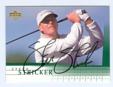 Picture of Autograph Warehouse 104636 Steve Stricker Autographed Golf Trading Card Pga Champion Golf Pro 2001 Upper Deck No. 34