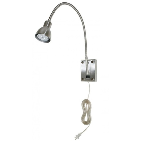 Picture of Cal Lighting BO-119-BS 120V- 3W 4000K LED Gooseneck Sconce with No Shades- Brushed Steel Finish