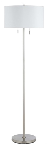 Picture of Cal Lighting BO-2450FL-BS 60 W X 2 Calais Metal Floor Lamp- Brushed Steel Finish