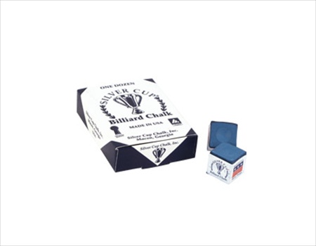 Picture of Billiards Accessories CHS12 BLUE Silver Cup Chalk - Box of 12 Blue