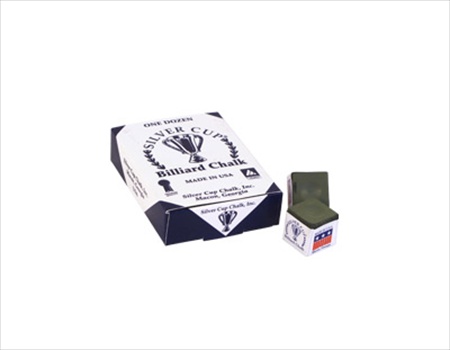 Picture of Billiards Accessories CHS12 OLIVE Silver Cup Chalk - Box of 12 Olive