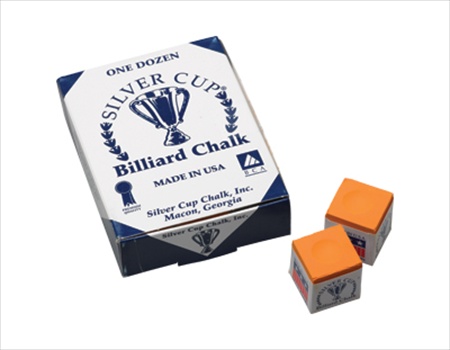 Picture of Billiards Accessories CHS12 ORANGE Silver Cup Chalk - Box of 12 Orange