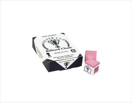 Picture of Billiards Accessories CHS12 PINK Silver Cup Chalk - Box of 12 Pink