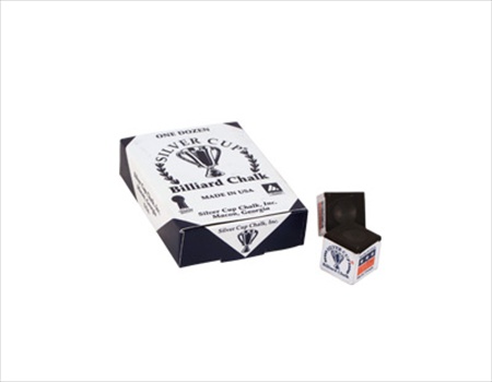 Picture of Billiards Accessories CHS12 WHITE Silver Cup Chalk - Box of 12 White
