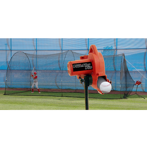 Power Alley Pro Real Baseball Pitching Machine And Power Alley Cage