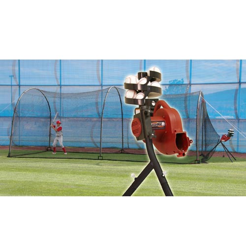 Picture of Heater BH499 Base Hit Pitching Machine And Xtender 24 ft. Batting Cage