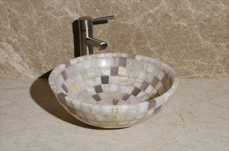 Picture of Allstone L-Vmr-Ss-16Wl Mosaic Vessel- Polished