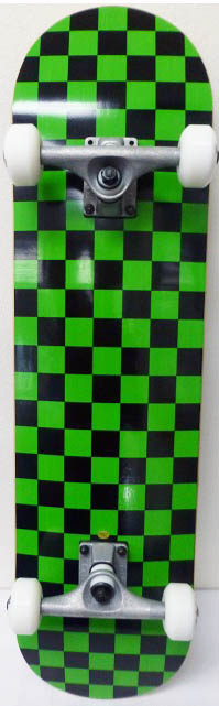 Three Whys AW-3108H3W-G7 Awaken Complete Checker Maple Skateboard Deck 31.5 x 7.75 in. Black-Green