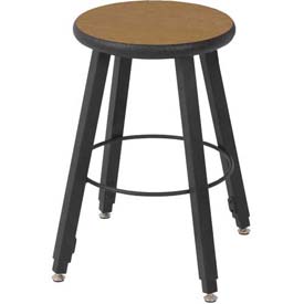 Picture of Wisconsin Bench  STL7186-AF-32 18 in. Fixed Four-Legged Square Tube Fully Welded Stool  Bannister Oak Laminate - Lotz Armor Edge Seat