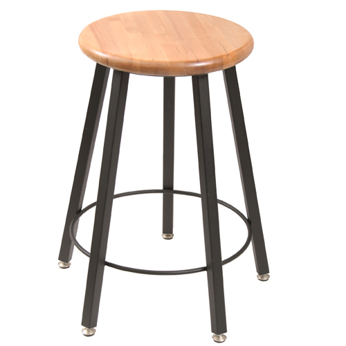 Picture of Wisconsin Bench  STL9186-AH 18 in. Fixed Five-Legged Square Tube Fully Welded Stool  Hardwood Seat