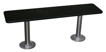 PLB12096 12 in. x 9 6 in. x 1 in. Phenolic Bench With 3- 16.25 in. H Stainless Steel Pedestals