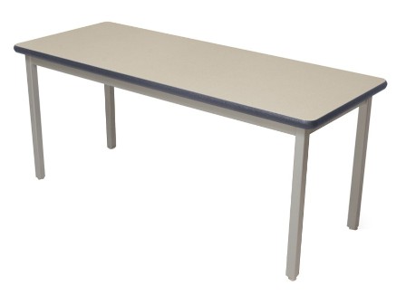 Picture of Lobo Tables LOB7095-ADJ-25 36 in. x 9 6 in. Fully Welded Lobo Table- Black Frame and Adjustable Legs- Grey Nebula Laminate with Lotz Armor Edge Top