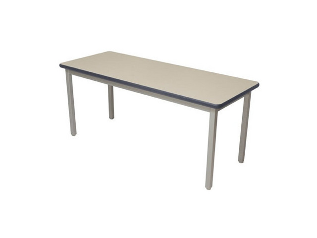Picture of Lobo Tables LOB7095-ABP-25 36 in. x 9 6 in. Fully Welded Lobo Table&#44; Black Frame and Adjustable Big Paw Legs&#44; Grey Nebula Laminate with Lotz Armor Edge Top