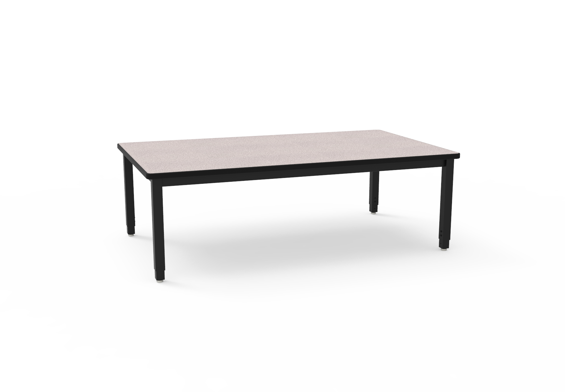 Picture of Lobo Tables LOB7109-ABP-25 4 8 in. x 7 2 in. Fully Welded Lobo Table- Black Frame and Adjustable Big Paw Legs- Grey Nebula Laminate with Lotz Armor Edge Top